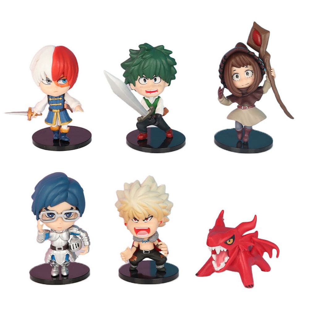 Coleção de brinquedos de figuras de anime, modelo My Heros Academias, 6 unidades
