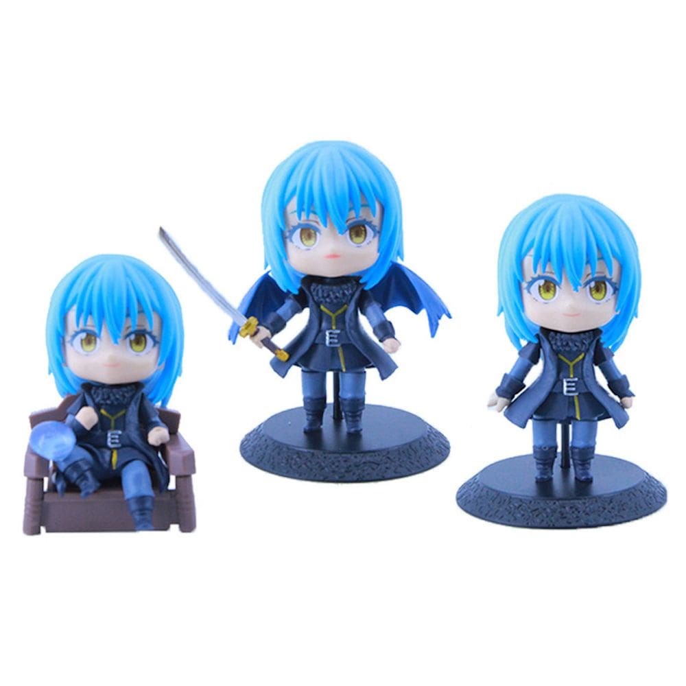 Coleção de brinquedos de figuras de anime, 3 peças, modelo Slime, 8-10 cm, PVC