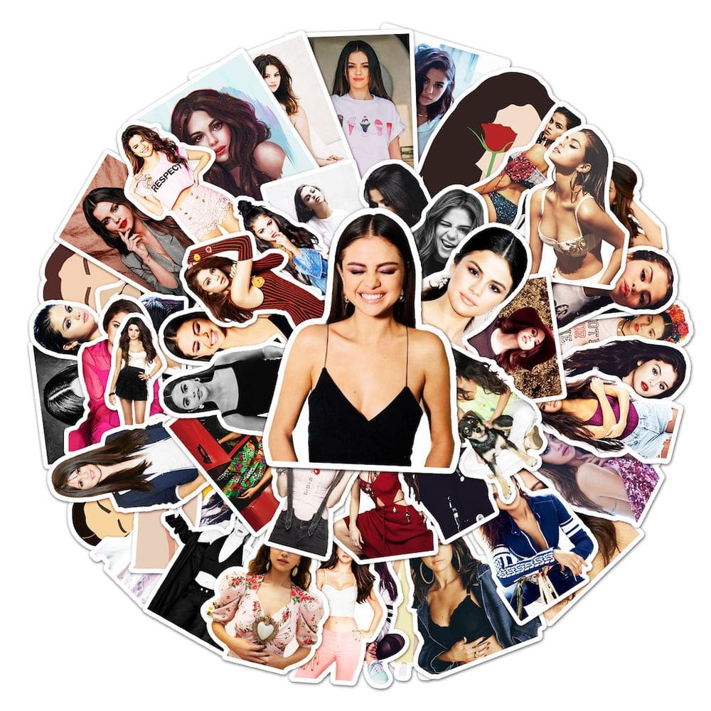 Pacote de adesivos Selenas Gomez Anime 50 unidades decorativas de 4 a 8 cm