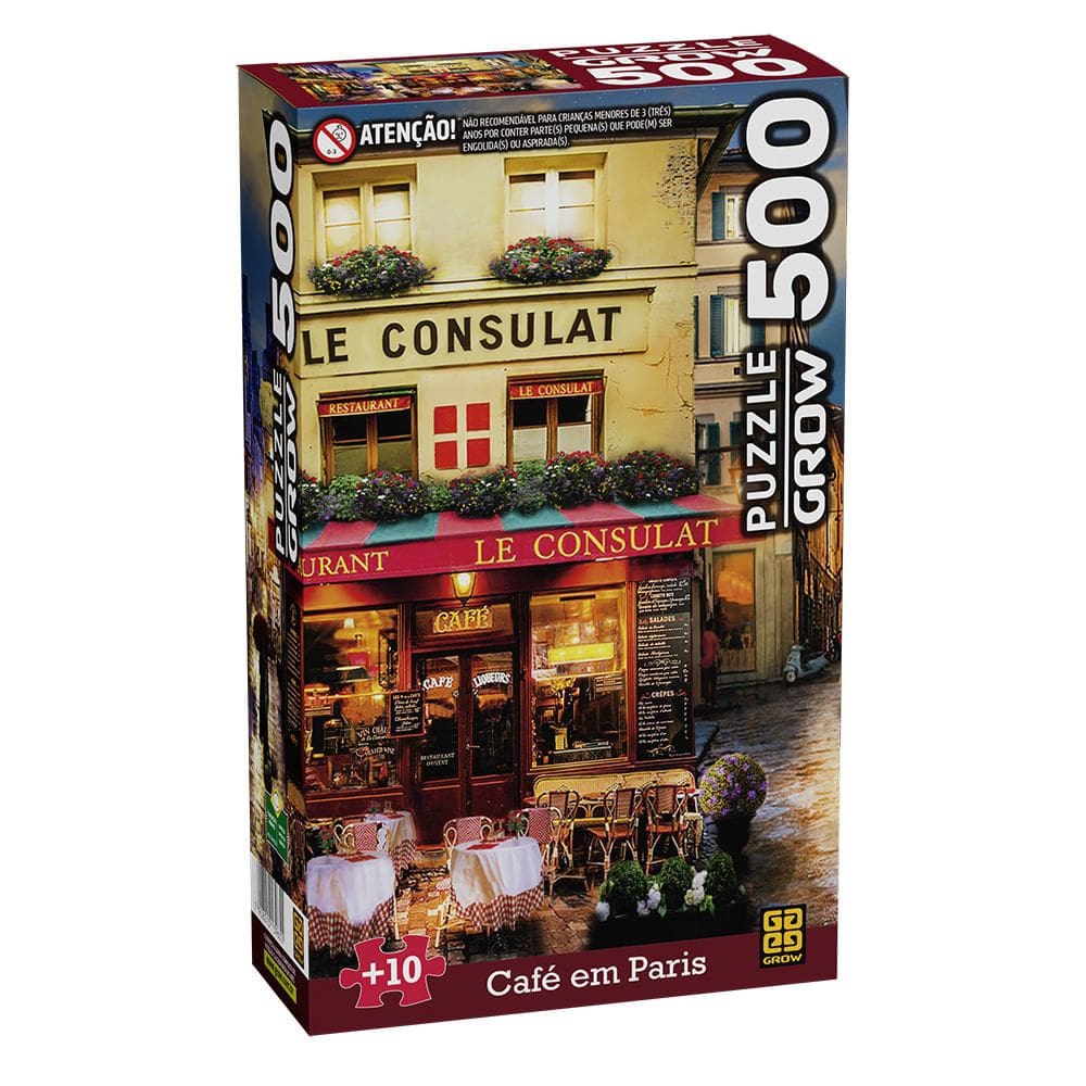 Quebra-Cabeça Café em Paris 500 Peças - Grow