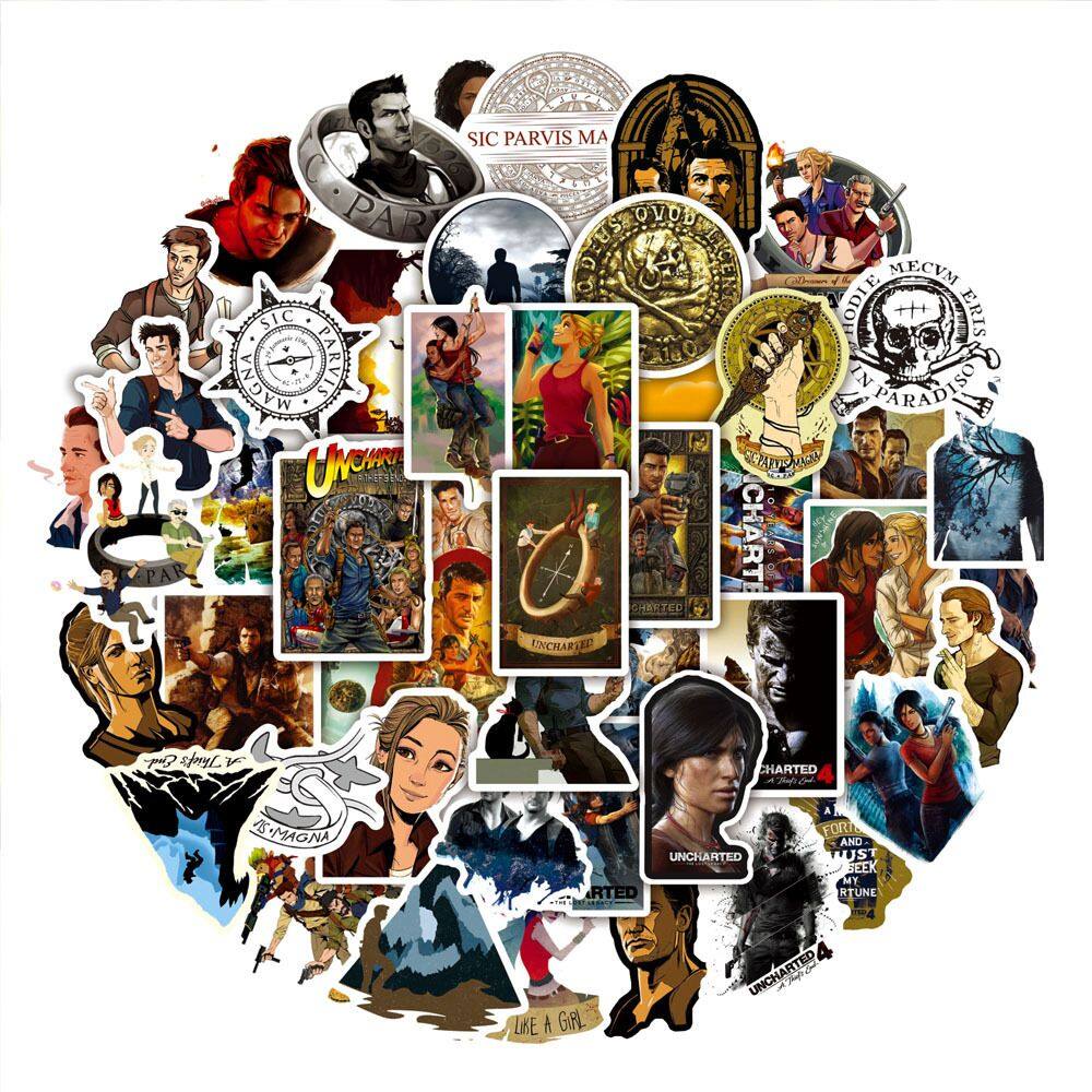 Pacote de adesivos Uncharteds Anime Waterproof Vinil 50 unidades