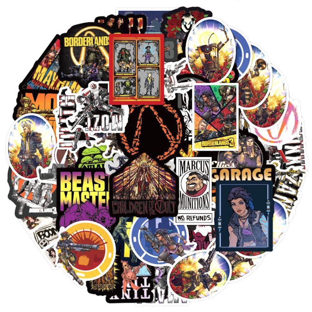 Adesivo Borderlands Anime Vinil PVC impermeável 50 unidades