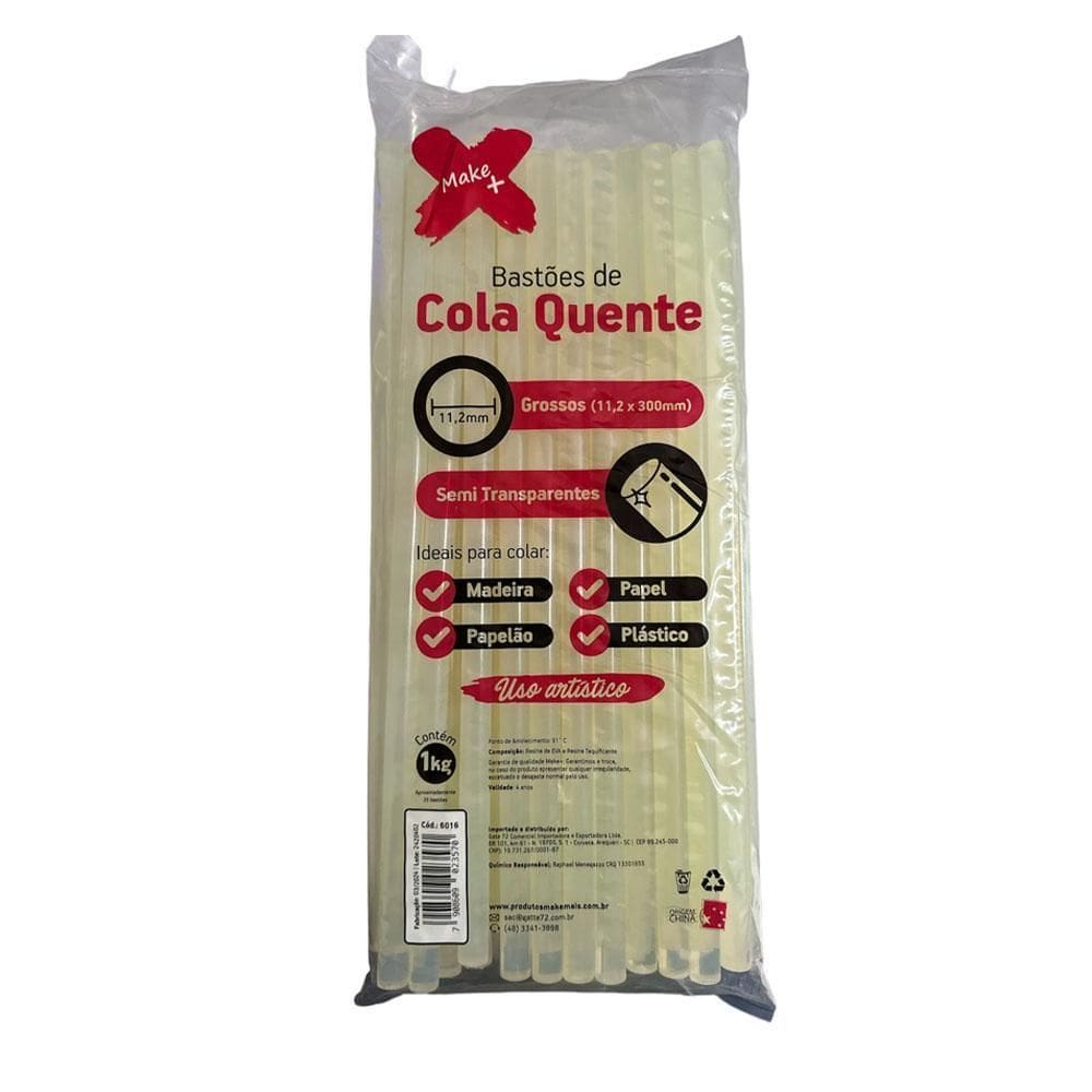 Bastão De Cola Quente Semi Transparente 1,2Mm 1Kg Make+