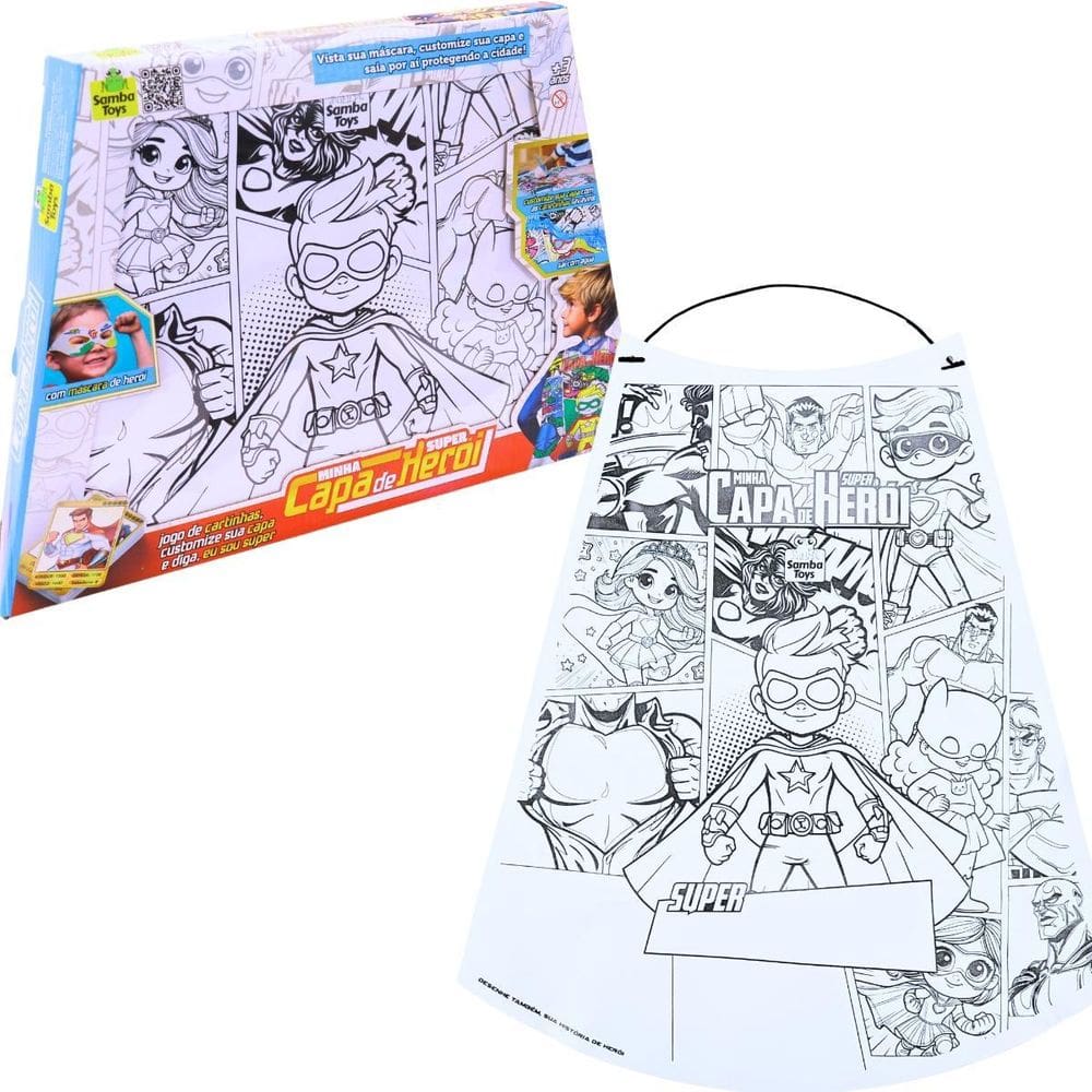 Capa De Heroi Para Criança Pintura Divertido 0929 Samba Toys