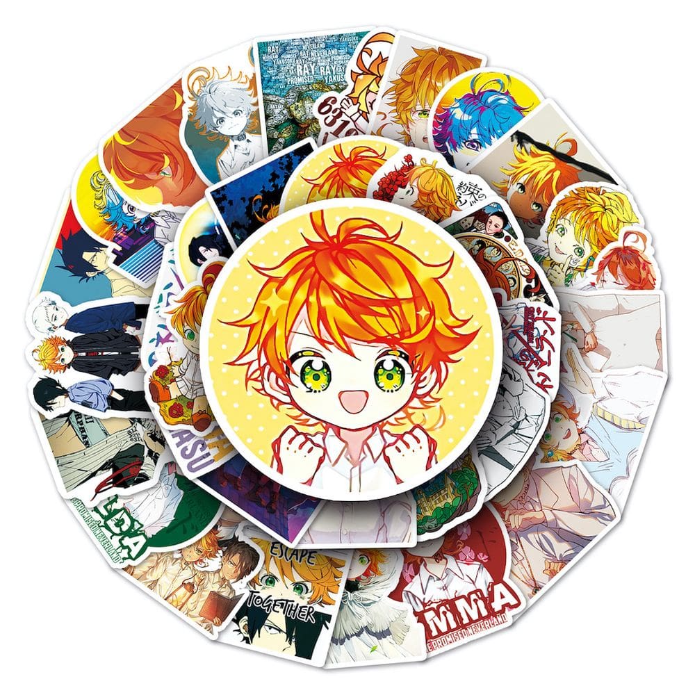 Pacote de adesivos Promises Neverlands Anime 100 unidades