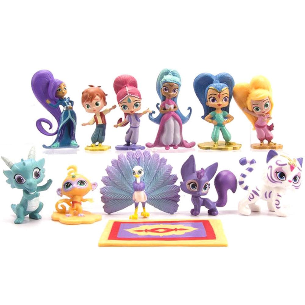 Brinquedo de boneco de anime colecionável Shimmers and Shines, 12 unidades