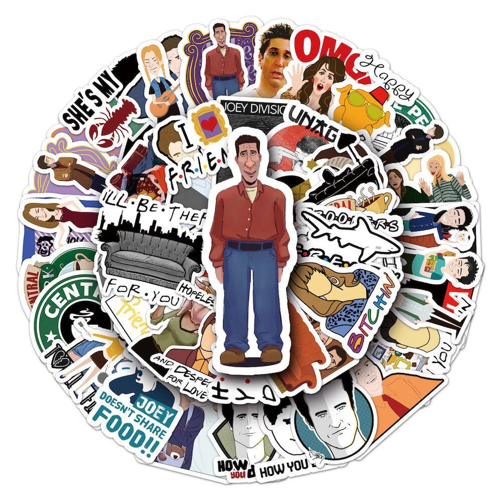 Pacote de adesivos Friends Anime 55 peças de adesivos decorativos de desenhos animados