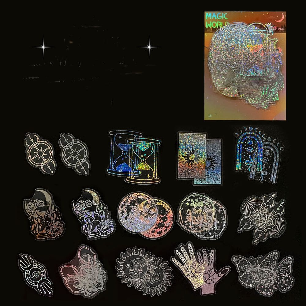 Pacote de adesivos Magic World Pet Anime, vinil impermeável, 100 unidades