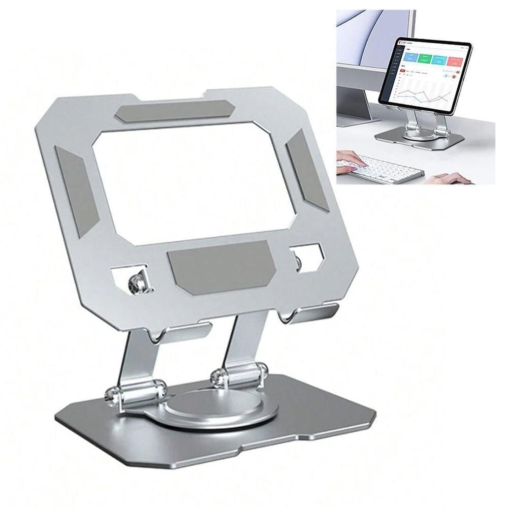 Suporte Mesa Notebook Tablet Celular Dobravel 360 Graus Aço Carbono Giratorio Ajustavel Laptop Netbook Resistente Antidarrante
