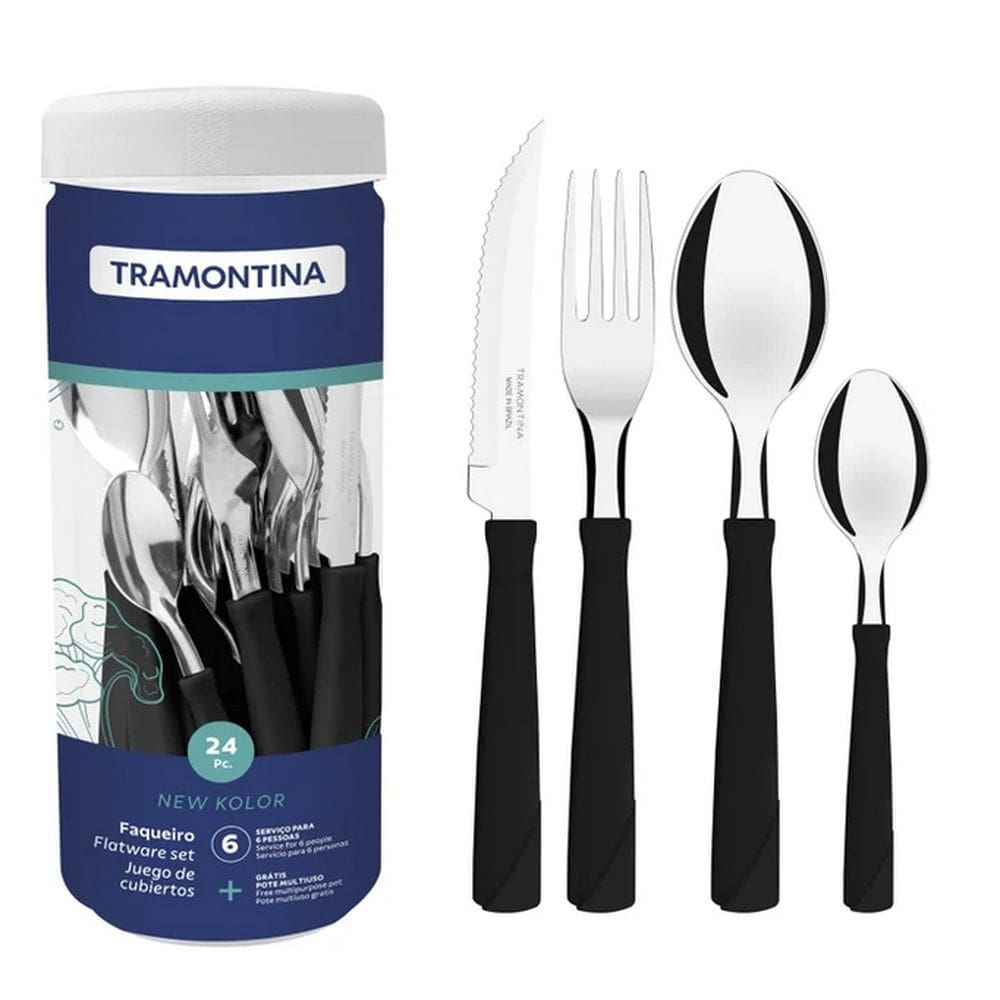 Faqueiro New Kolor - Preto - 24 Peças - Tramontina