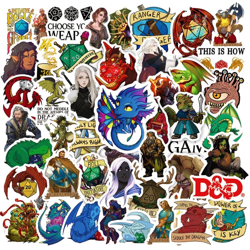 Adesivos Dungeons and Dragons Anime Cartoon 50 unidades de PVC