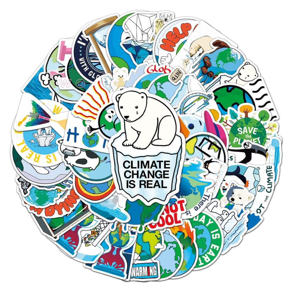 Adesivos Global Warming Anime Cartoon 50 unidades de PVC impermeável