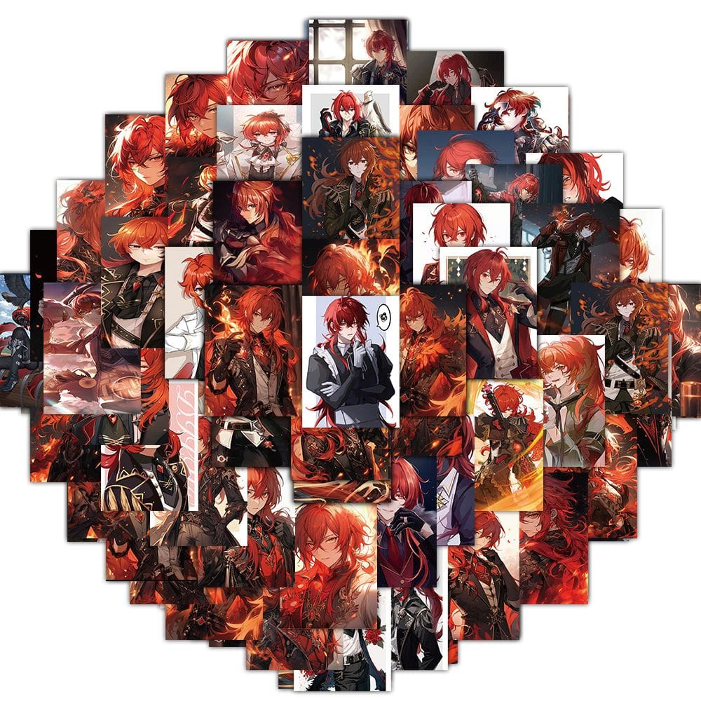 Pacote de adesivos Genshins Impacts Dilucs Anime 60 unidades à prova d`água