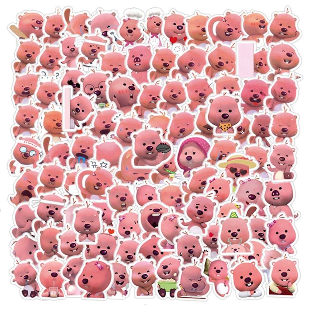 Pacote de adesivos Beavers Anime Waterproof Vinyl 100 unidades