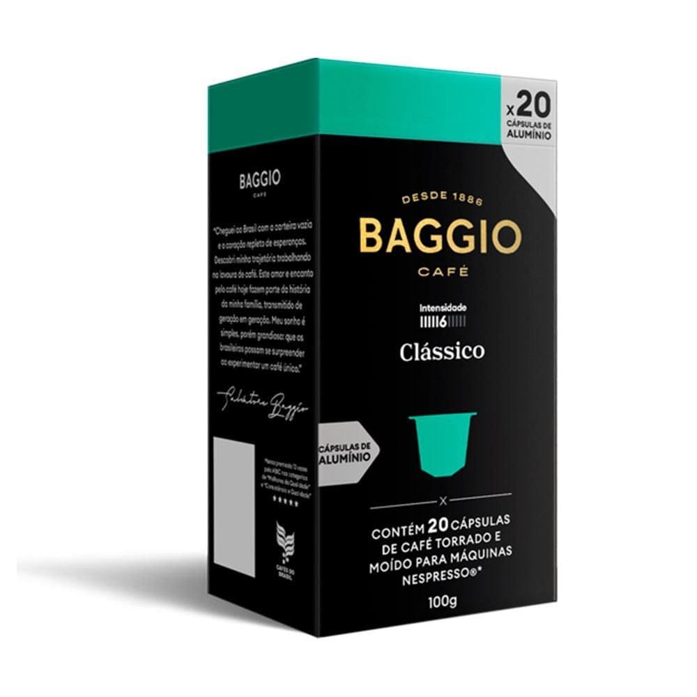20 Cápsulas Café Baggio Nespresso Clássico