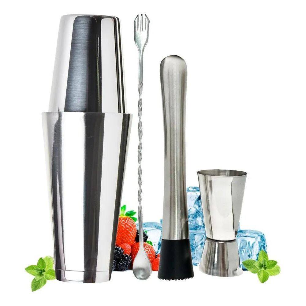 2X Kit Barman Coqueteleira Boston 820 Ml Drink