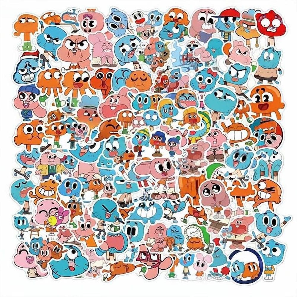 Pacote de adesivos: 100 unidades de adesivo de vinil impermeável Anime Gumballs