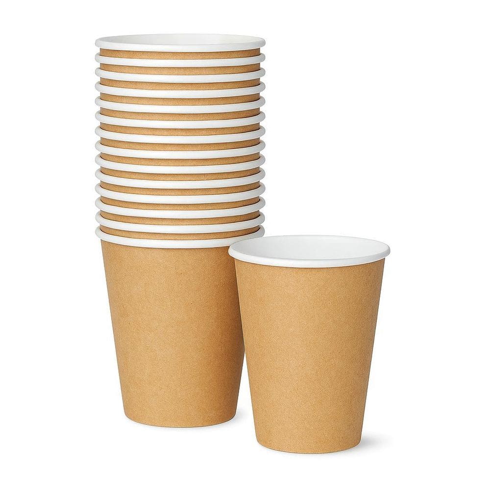 Copo Papel Kraft Descartável Ecológico 50Un Para Café 180Ml