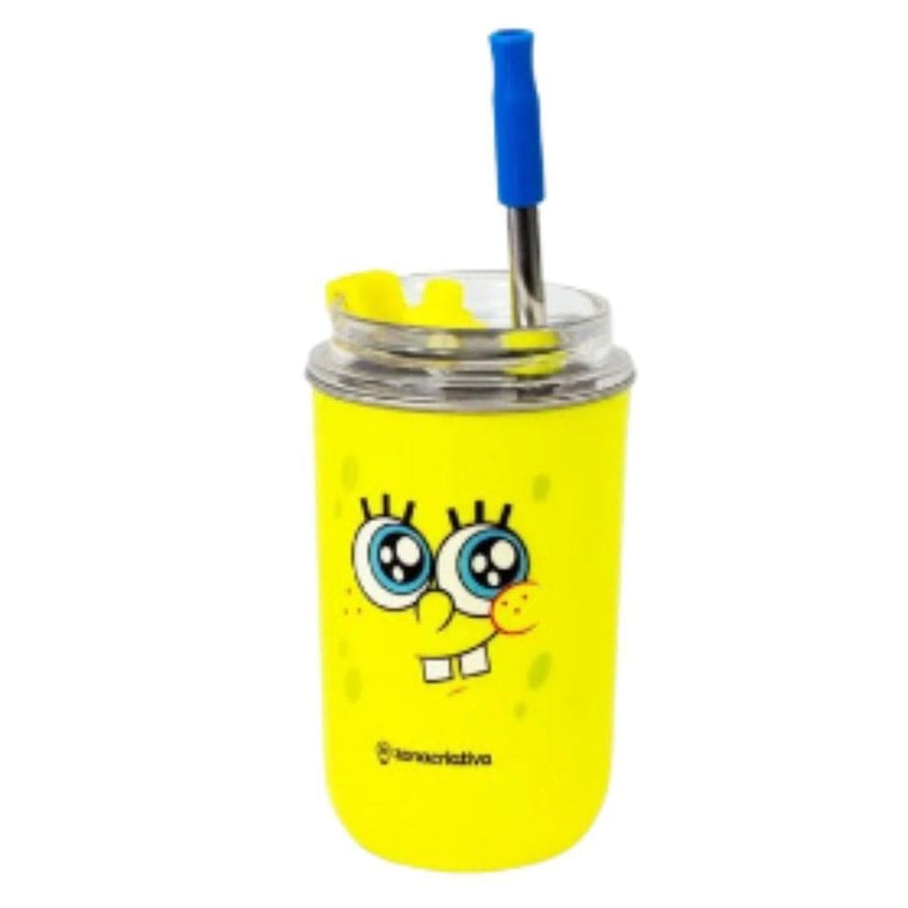 Copo Neo Com Canudo Bob Esponja