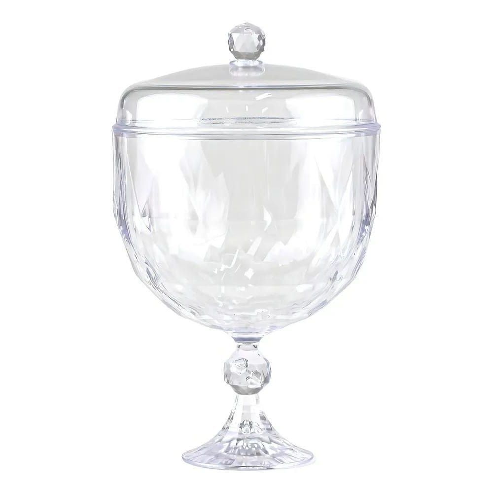 2X Taça Para Pavê Sobremesa Acrílico 1250Ml Com Tampa Diaman