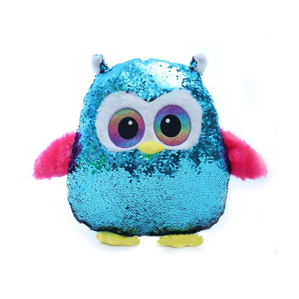 Boneca de brinquedo de pelúcia azul Coruja Bespangled 20cm em azul