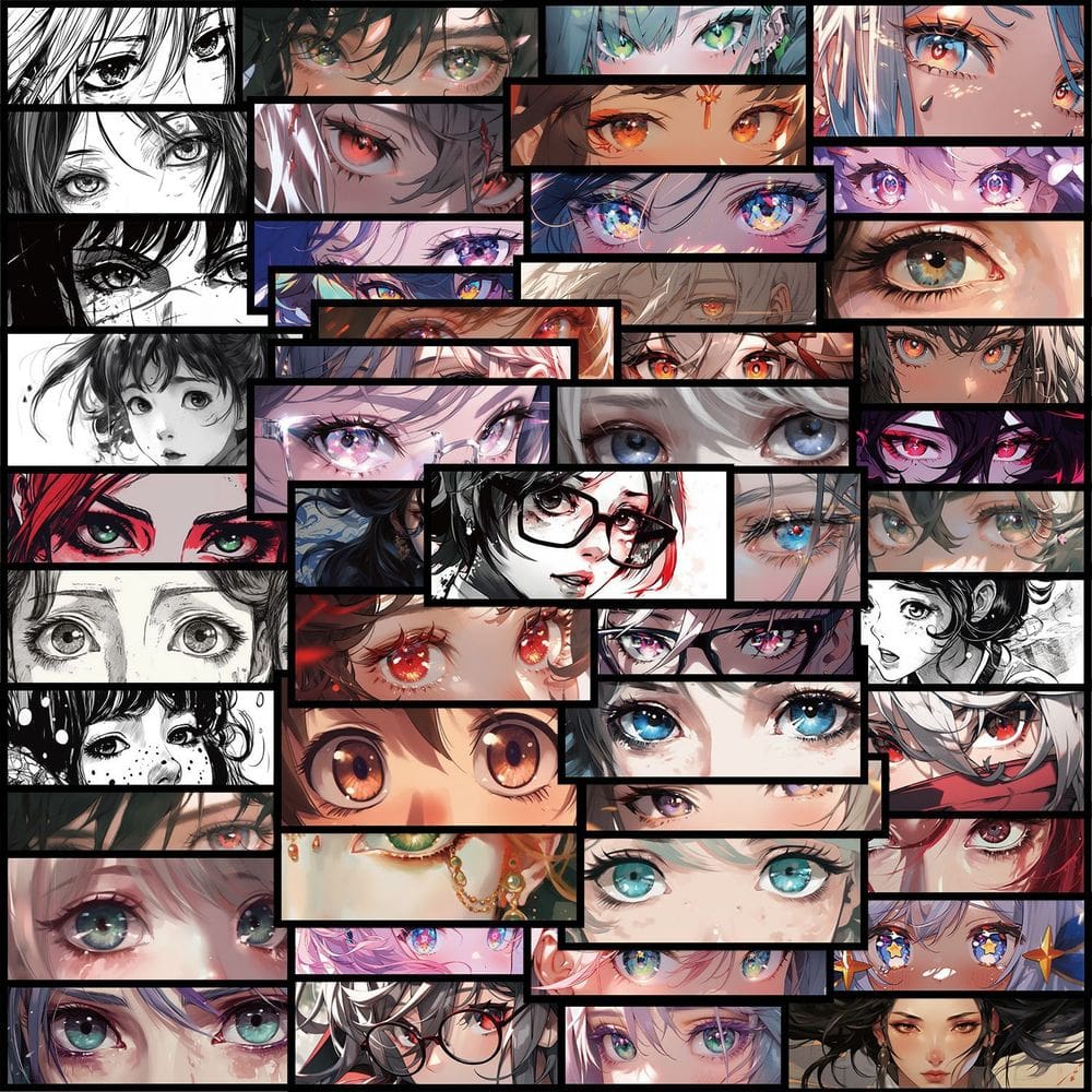 Adesivos de vinil impermeável Girls Eyes Anime 50 unidades/lote
