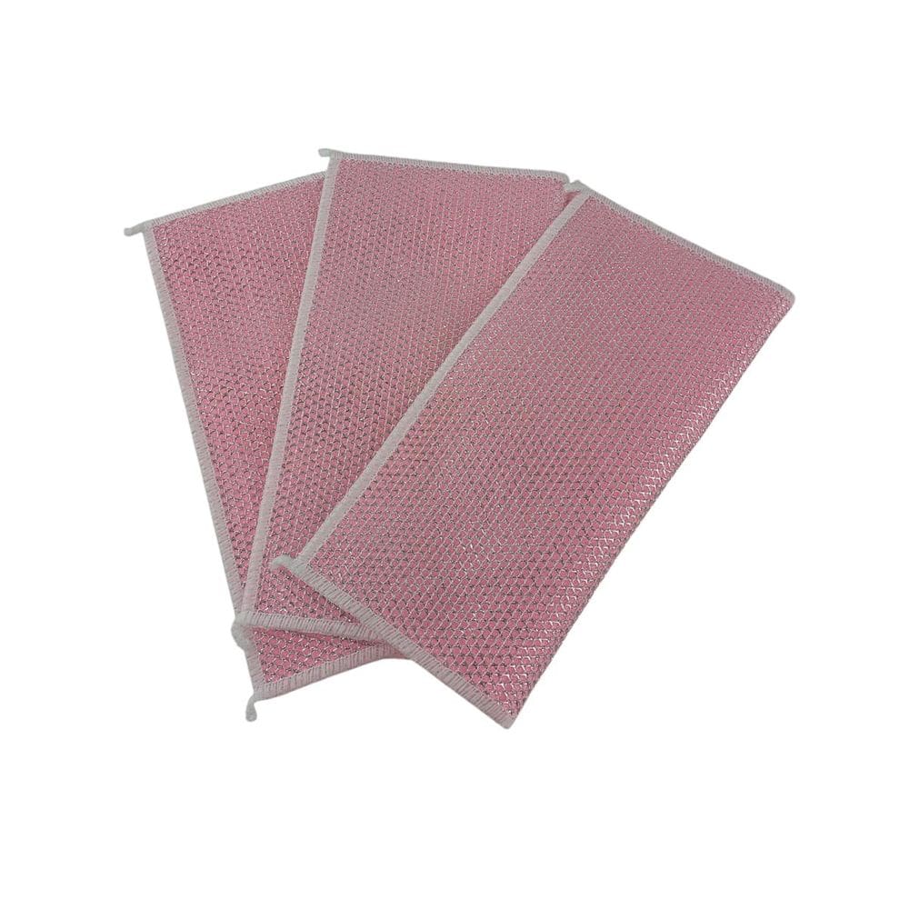 Pano Multiuso Rosa Kit 3 Arame Metalico Limpeza Cozinha Fio de Prata