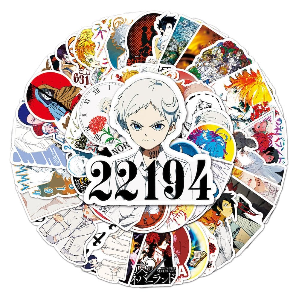 Pacote de adesivos Promises Neverlands Anime 50 unidades