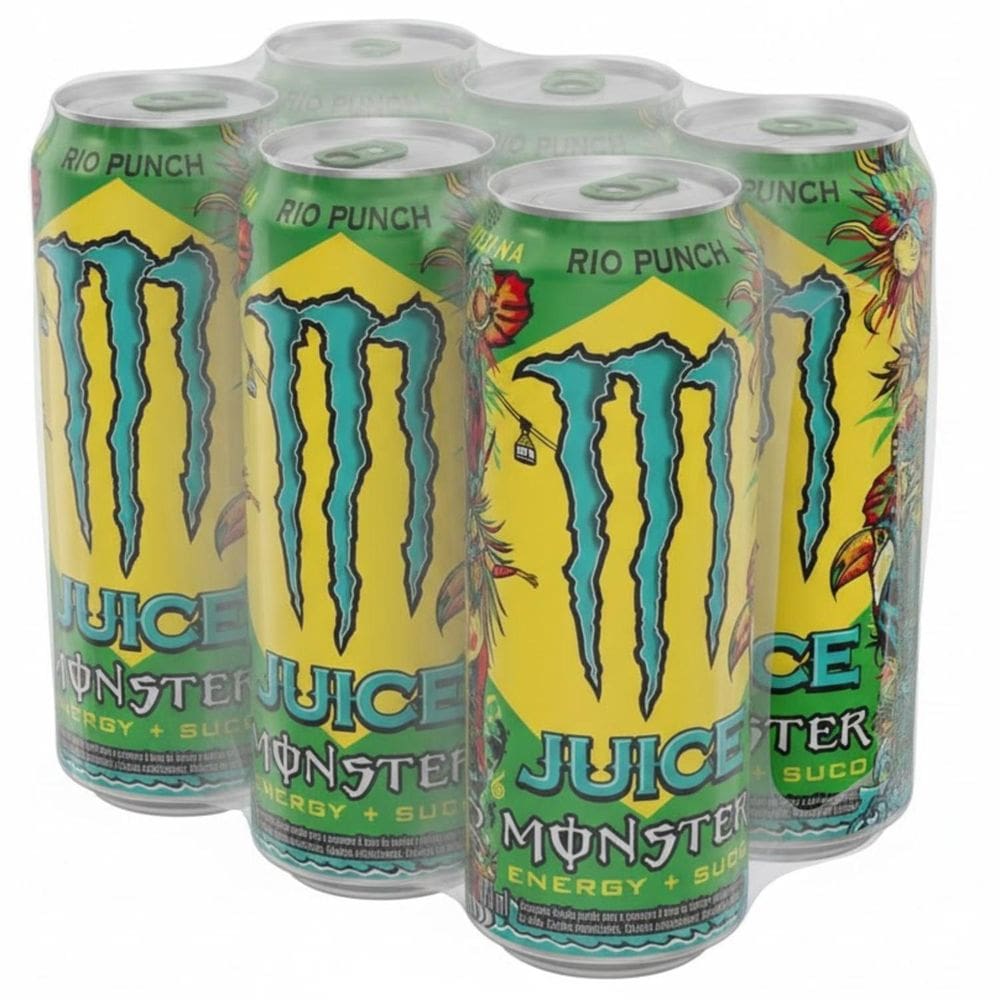 Kit Energético Monster Juice Rio Punch Lata 473Ml 6 Uni