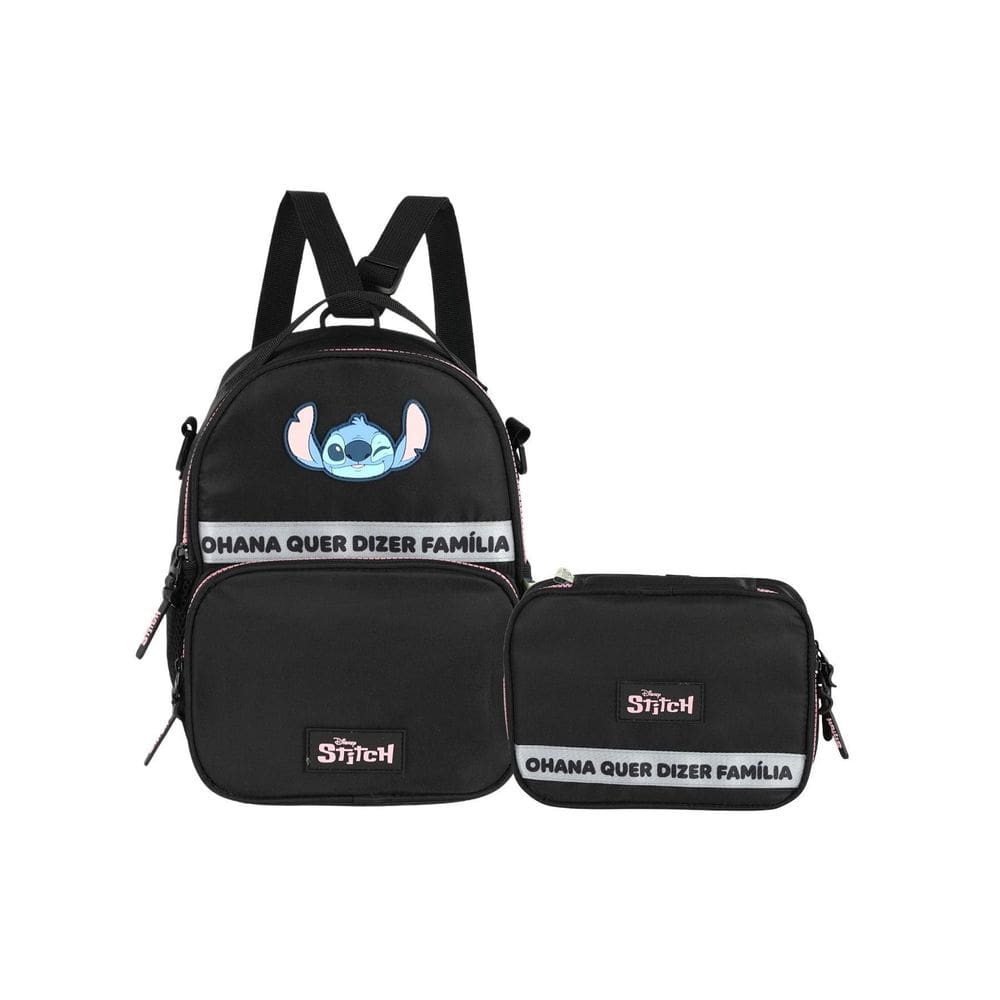 Kit Escolar Lilo Stitch Lancheira Térmica + Estojo Box