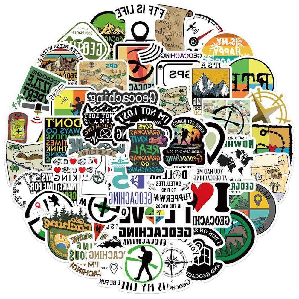 Pacote de adesivos GeoDetection Treasure Hunting Geocaching Anime