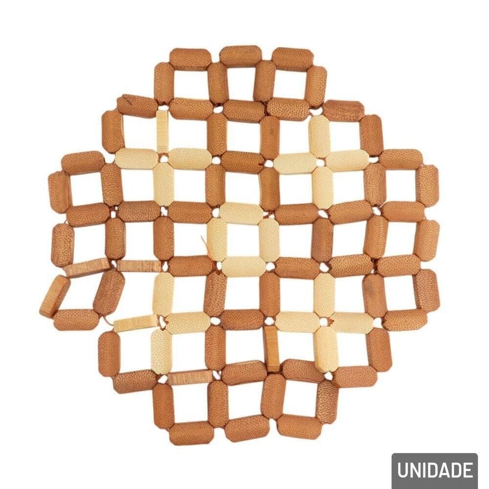 Descanso de Panela 18x18cm Bambu Quadrado - Tudo em Caixa