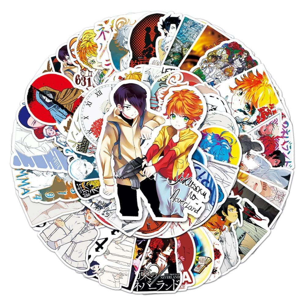 Pacote de adesivos Promises Neverlands Anime 50 unidades