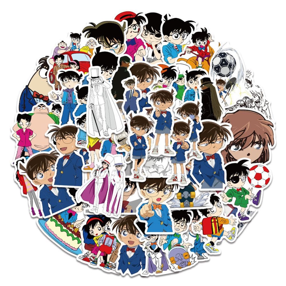 Pacote de 50 peças de adesivos Detectives Conans Anime