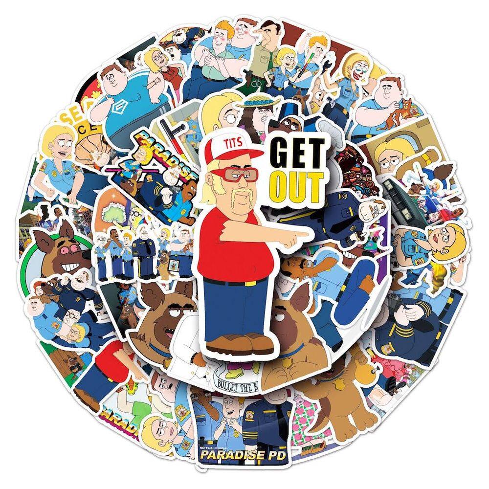 Pacote de adesivos Paradises PDs Anime 50 unidades 3-8 cm Cartoon S