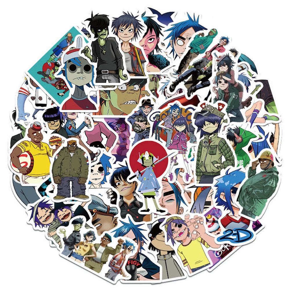 Pacote de adesivos Streets Fighters Gorillaz Anime 50 unidades