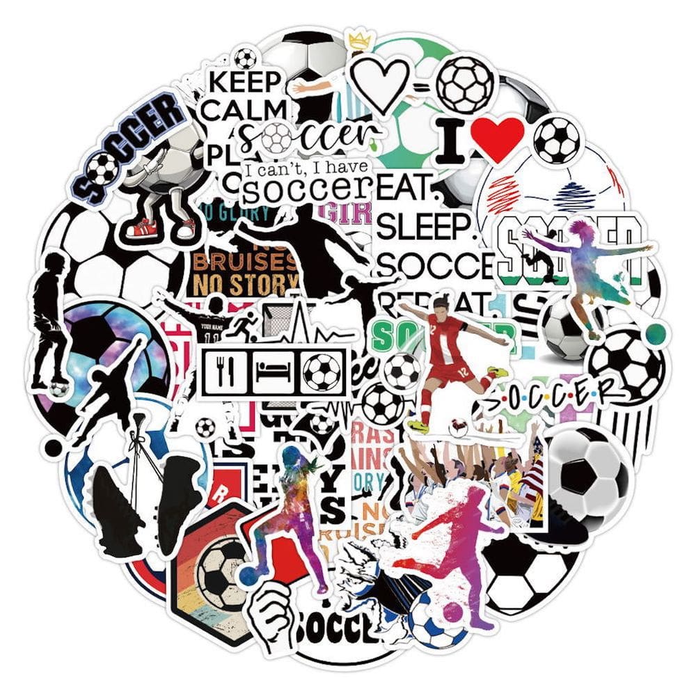 Pacote de adesivos de anime de futebol, 50 peças de adesivos decorativos de desenhos animados
