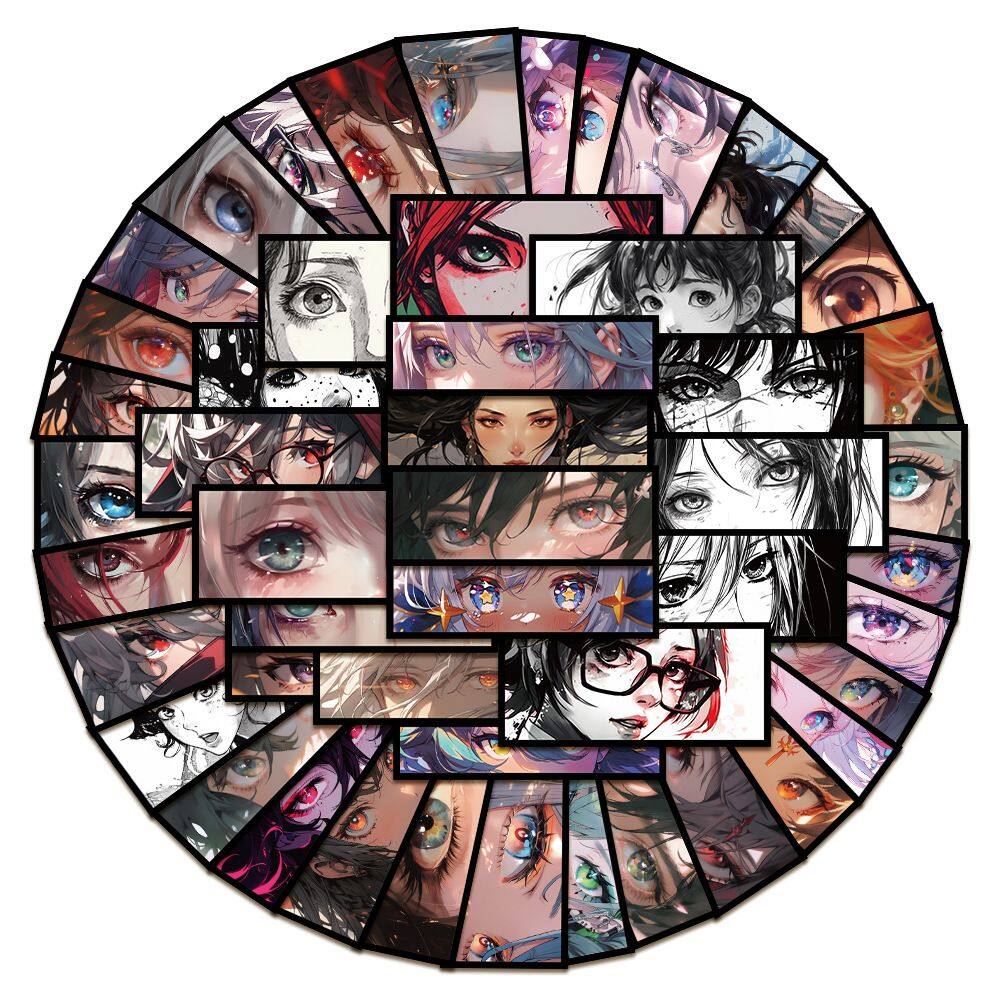 Adesivos 50 unidades/lote Animes Eyes Adesivo de anime de vinil impermeável