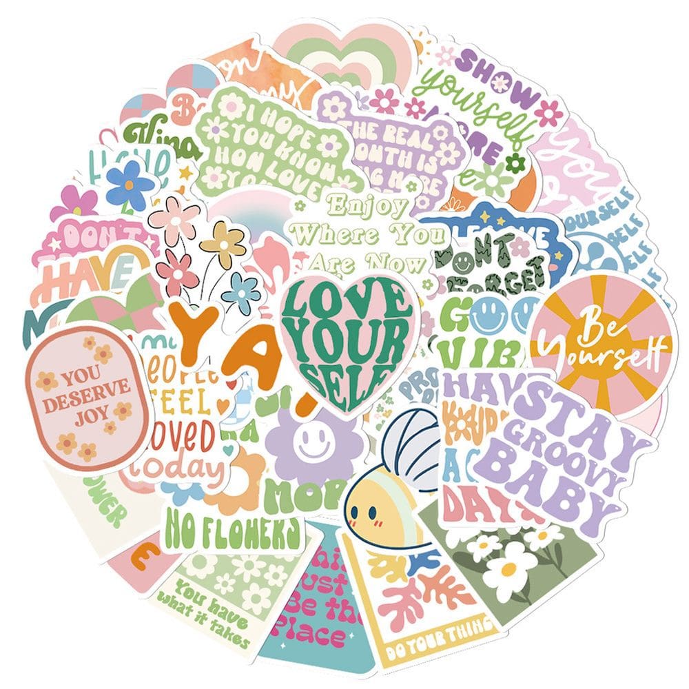 Pacote de adesivos Danishs Pastels Anime 50 unidades de desenho animado decorativo