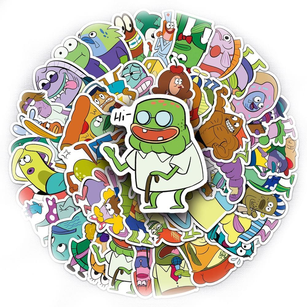 Adesivos, anchovas, vinil impermeável, anime, 51 unidades