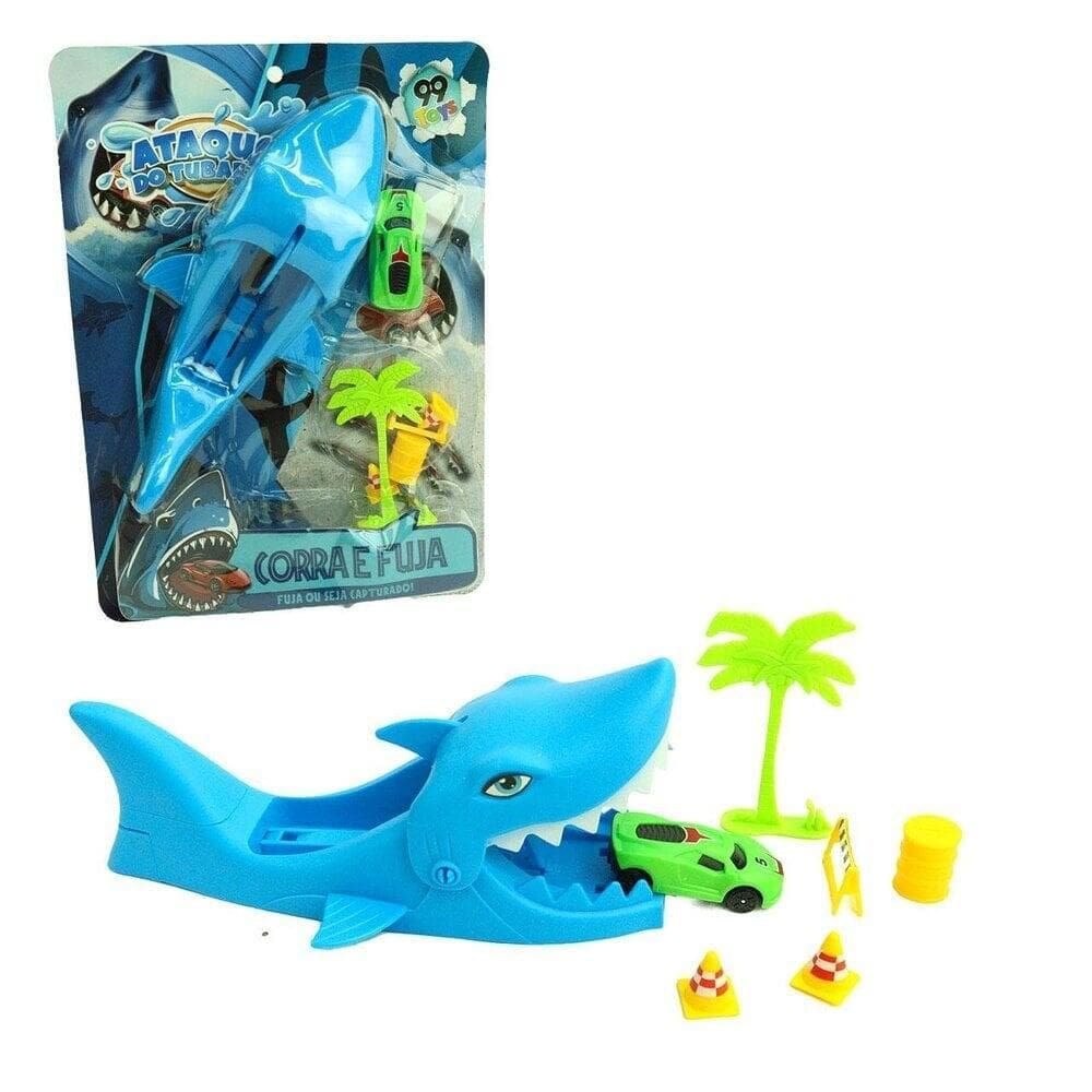 Carrinho com Lançador 07 Peças Tubarão - Tudo em Caixa
