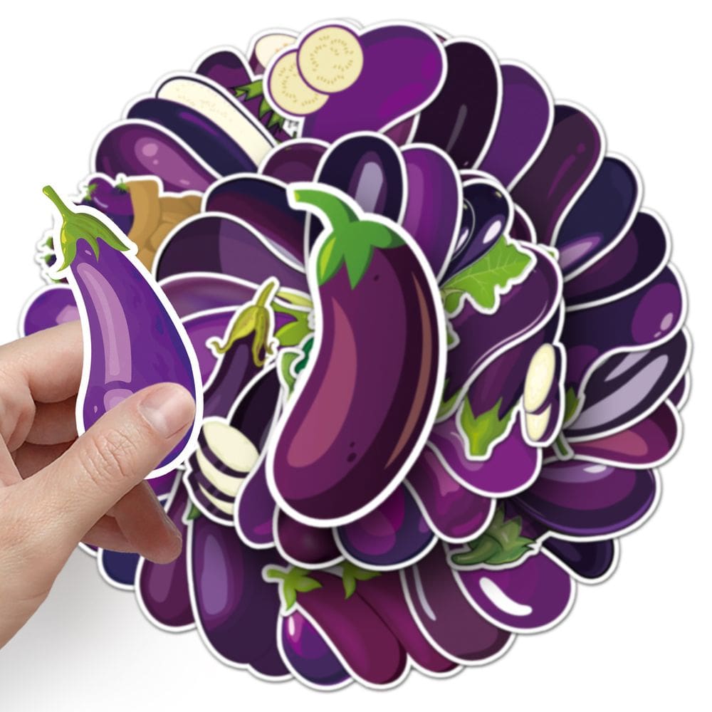 Adesivos, berinjelas, vinil impermeável, anime, 50 unidades/lote