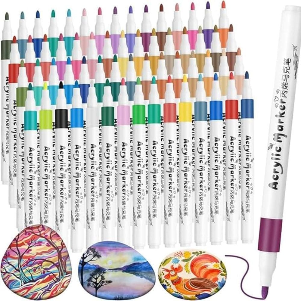 Super Marcador Conjunto Canetinhas Coloridas 60 Cores