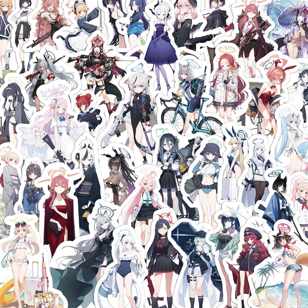 Adesivos Blues Archives, vinil impermeável, anime, 60 unidades