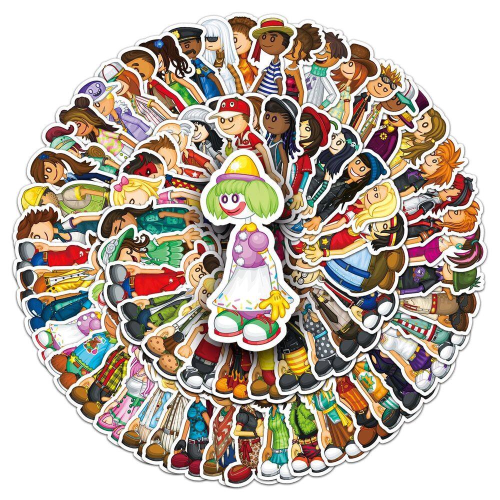 Adesivos Papas Burgerias, vinil impermeável, anime, 100 unidades