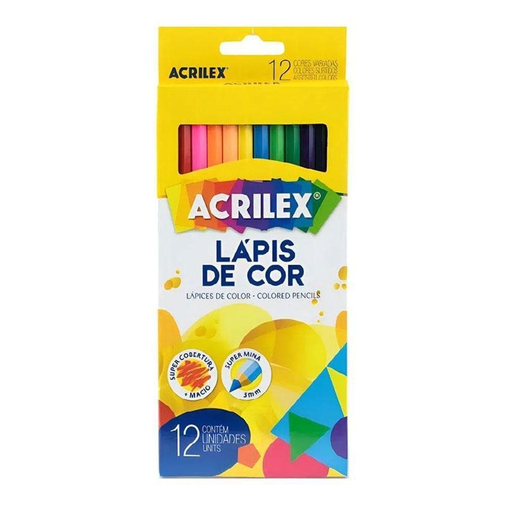 Lápis De Cor Sextavado 9692 12 Cores - Acrilex