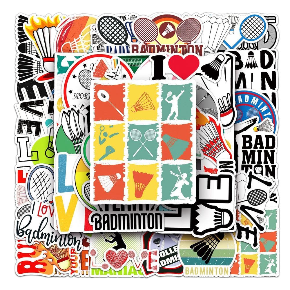 Adesivos Badmintons Sports Waterproof Vinyl Anime x50