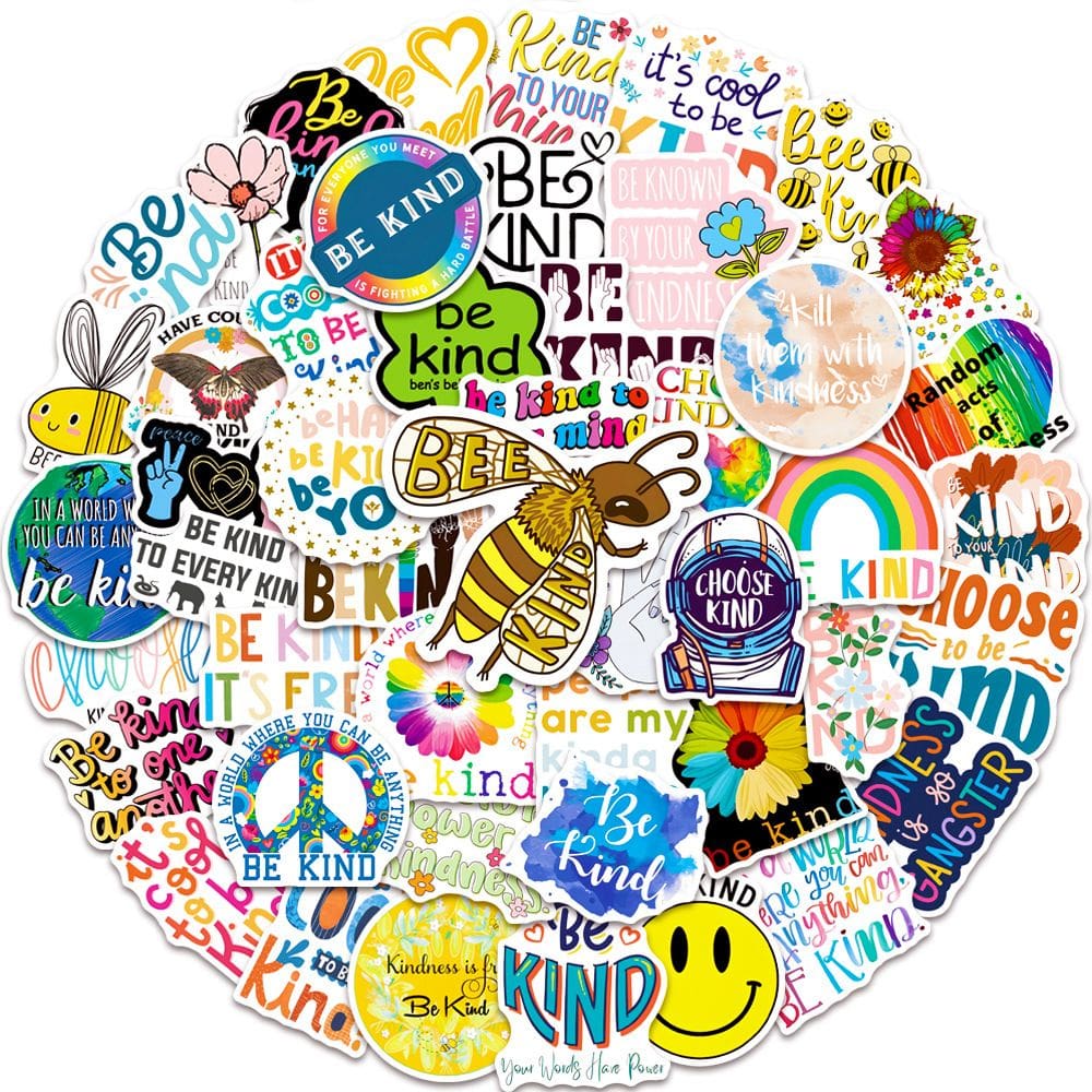 Pacote de adesivos Be Kind Friendly Psychological Anime Wat 50 unidades