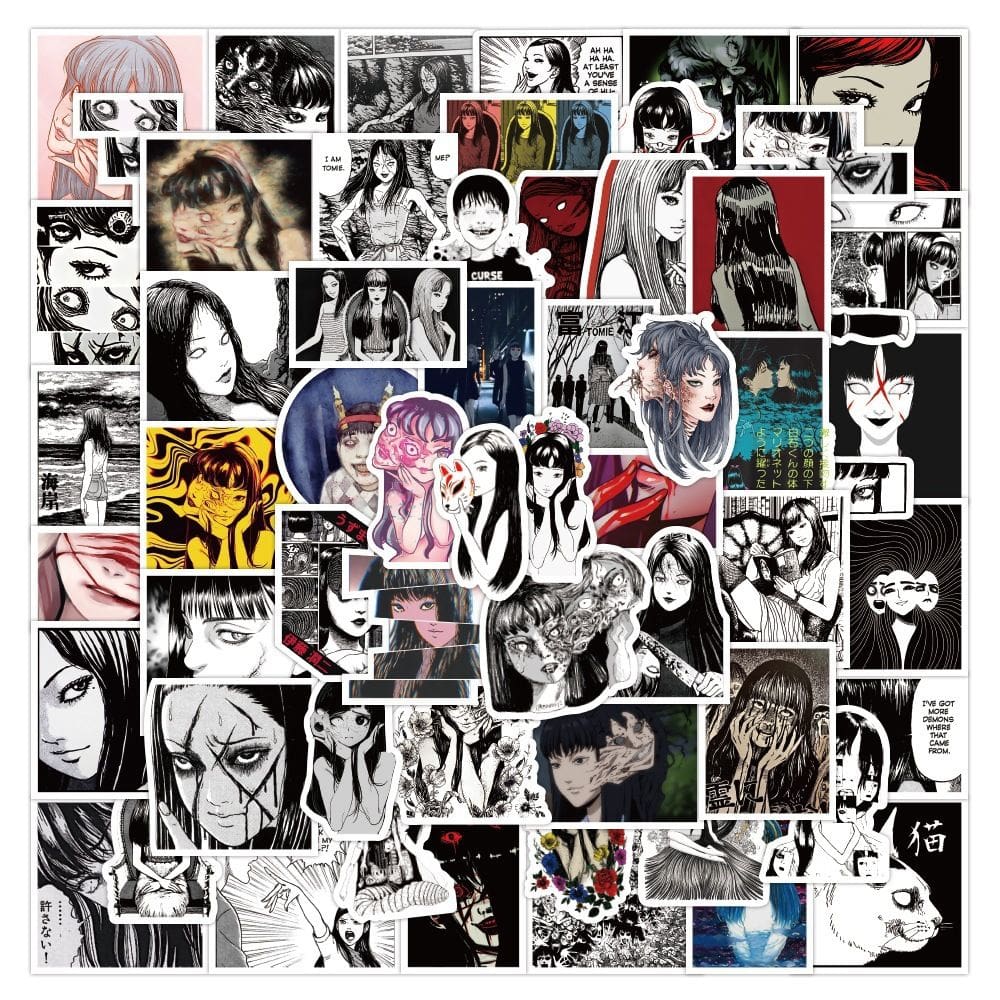 Adesivos Tomies, vinil impermeável, anime, 60 unidades/lote