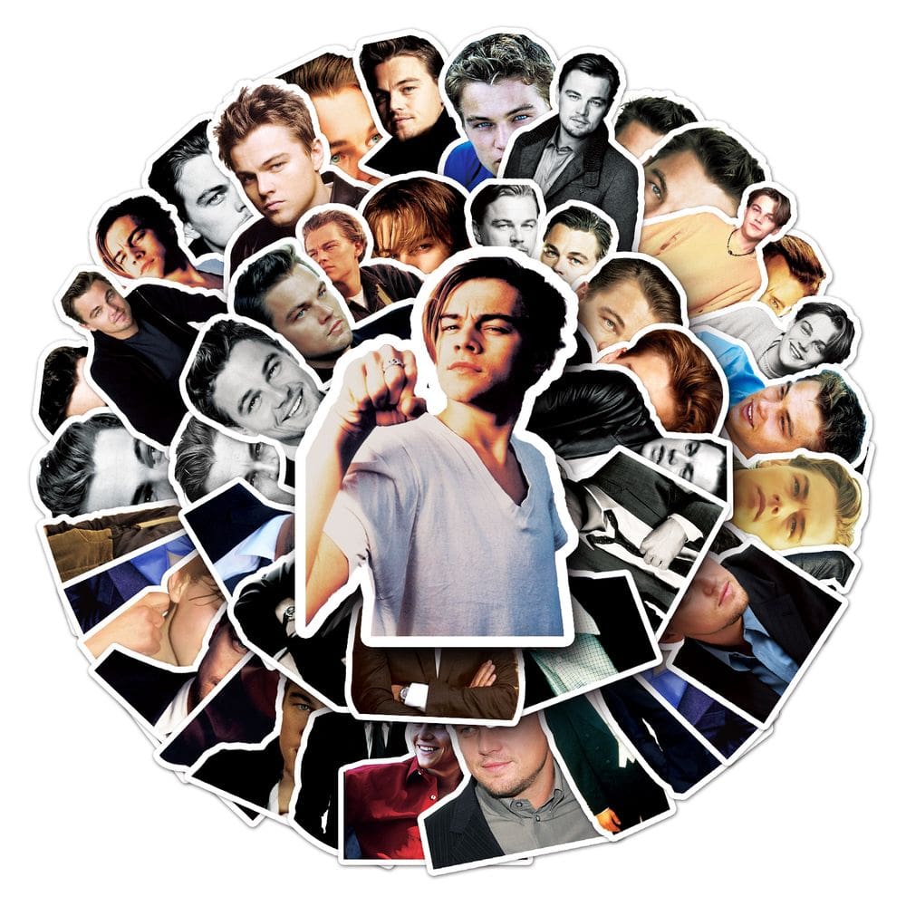 Adesivos Leonardos DiCaprios em vinil impermeável 50 unidades/lote